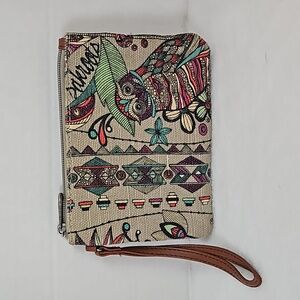 Sakroots | Women's Tapestry Textile Canvas Desert Owl Zip Closure Wristlet